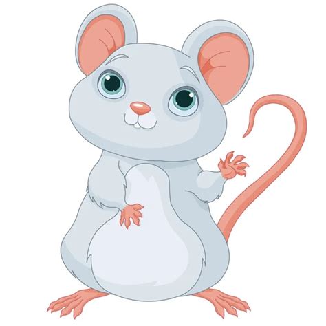 Cute Little Mouse Cartoon Isolated On White Background — Stock Vector