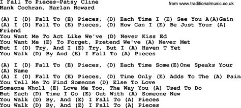 Country Musici Fall To Pieces Patsy Cline Lyrics And Chords