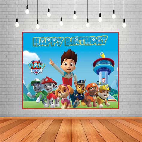 Paw Patrol Birthday Printable Backdrop Banner Party Poster