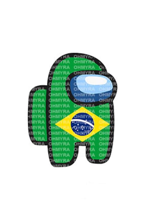 Among Us Impostor Crewmate Brazil Flag Embroidery File Etsy