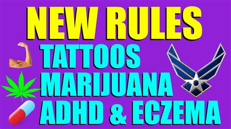 The air force recently changed its tattoo policy to accommodate a larger recruiting pool. TATTOOS, WEED, ADHD & ECZEMA: Air Force New Rules! - YouTube