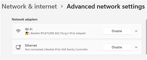 Enable And Disable Wi Fi And Ethernet Adapter On Windows 11