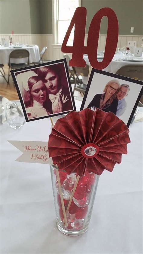 Diy Centerpieces For 40th Wedding Anniversary Party 40th Wedding