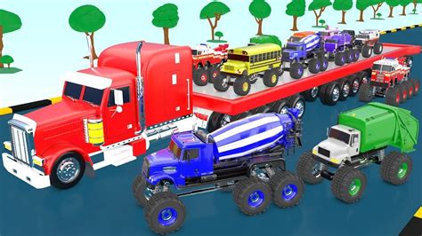 Learn Colors For Children With Monster Street Vehicles Big Truck