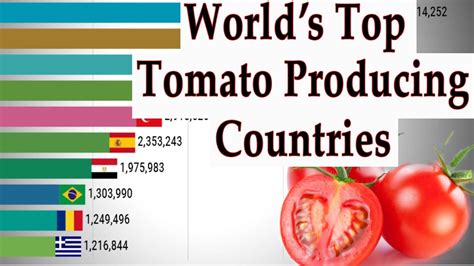 Worlds Top Tomato Producing Countries 1961 To Present Youtube