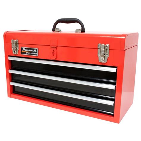 Work Tool Box Twenty Inches Three Drawer Storage In Red Lightweight