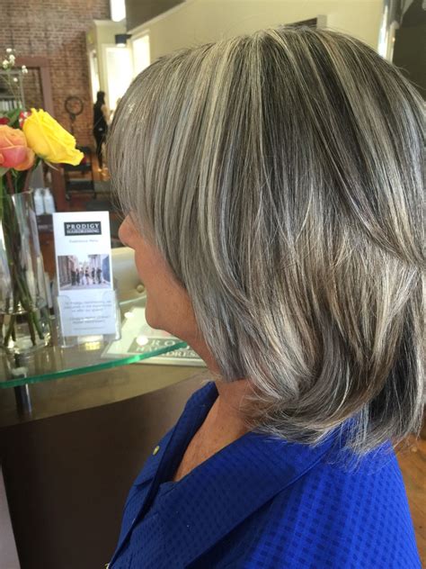 Grey blending on natural hair highlights and lowlights hair by Candace