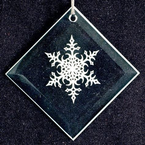Snowflake Christmas Ornament Beveled Glass Sun Catcher Etsy Glass Ornaments Personalized
