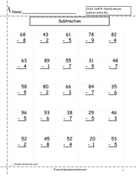 Home > math > subtraction > subtraction advanced > subtraction of 2 digit numbers without regrouping. 5 Free Math Worksheets Second Grade 2 Addition Add 3 3 ...