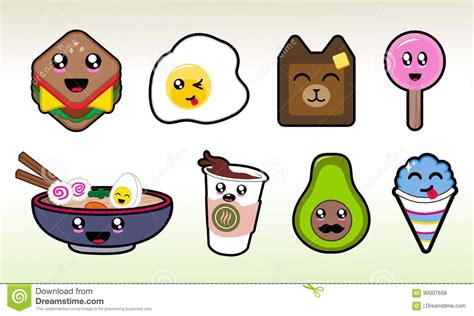 Cute Chibi Food Items Vector Art For Planner Sticker Sheets And More