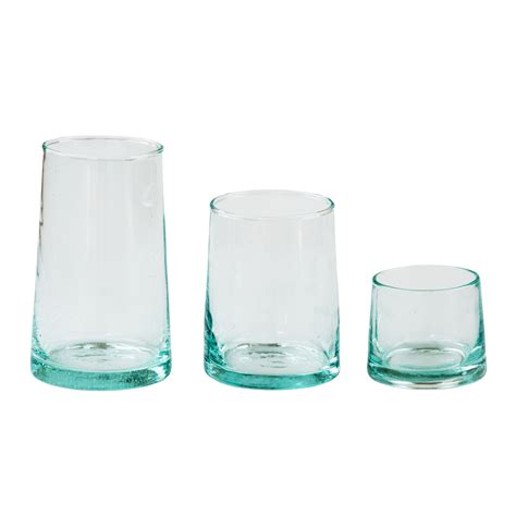 Set Of 6 Moroccan Tumblers 100 Hand Blown Recycled Glass Recycled