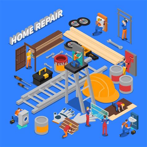 Free Vector Home Repair Composition