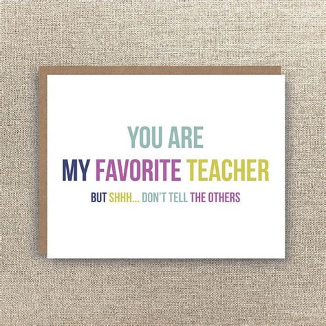 This was the hardest thing i ever did and you were there all the on graduation day, i wanted to take a moment to send you a thank you note. Favourite Teacher Card - Teacher Thank You Card - Thank ...