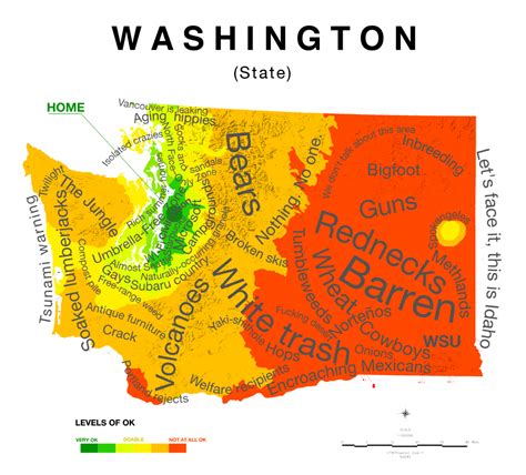 Map Of Washington State Stereotypes According To Those In Seattle