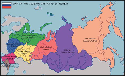 Map Of The Federal Districts Of Russia Stock Illustration Download