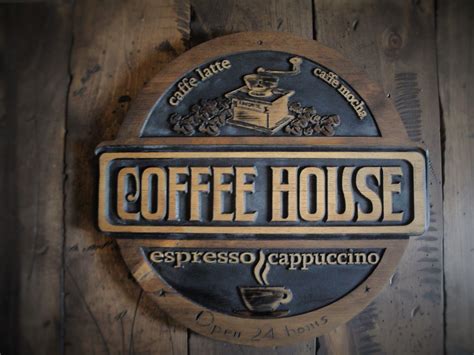 Carved Wood Signs Wooden Signs Cnc Wooden Logo Coffee Fan Astuces