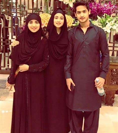 Sajal Ali With Her Brother And Sister Arts And Entertainment