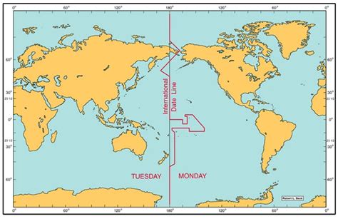 International Date Line On A World Map
