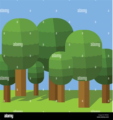 Cartoon Trees And Hills Stock Vector Image And Art Alamy