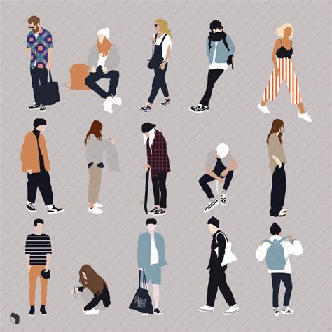 Flat Vector People For Architecture Render People People