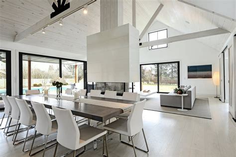 Living Room Hanging Fireplace Table Sofa And Light Hardwood Floor