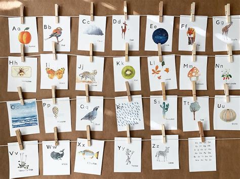 Nature Themed Alphabet Cards Charlotte Mason Alphabet Cards