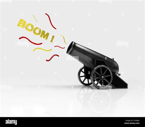 circus cannon shooting boom vintage gun color image of medieval cannon firing on a white