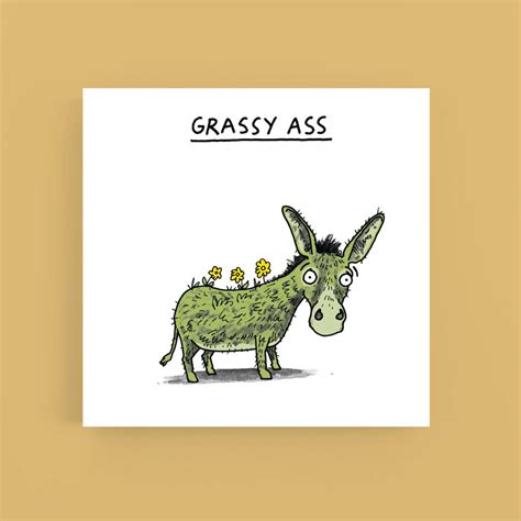 Grassy Ass Thank You Card By Cardinky