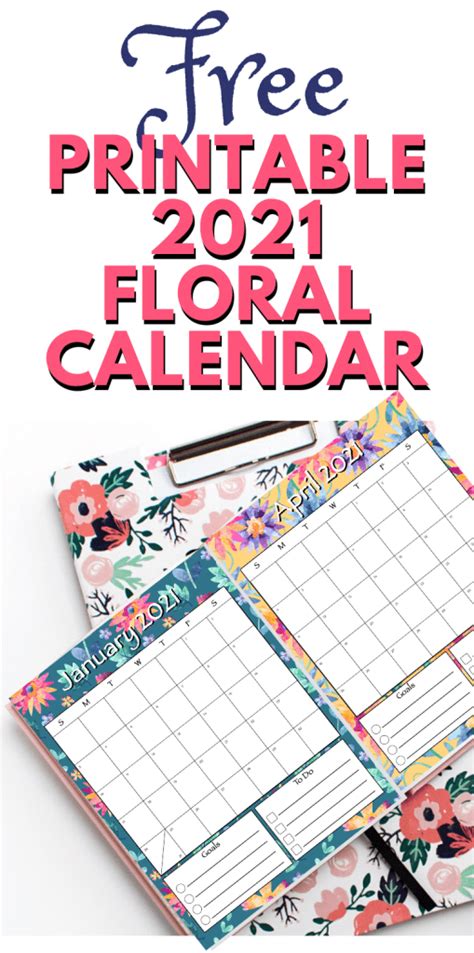 We can't wait to share it with you! Free Printable 2021 Floral Calendar