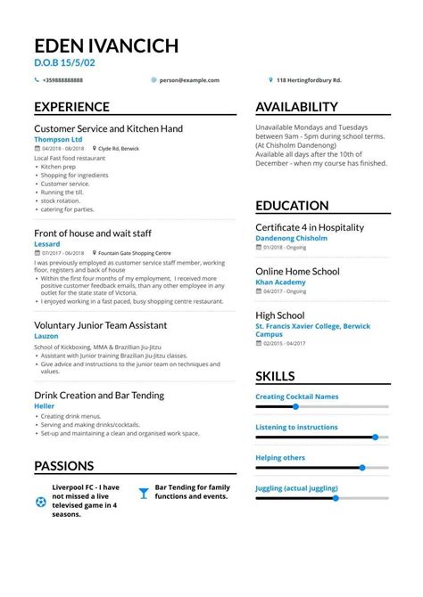 47 Sample Resume For Teenager First Job That You Should Know