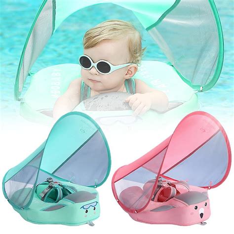 Baby inflatable swimming ring safety waist air mattress float raft swim summer water fun toy kids toddlers seat 0 review cod. Baby Swim Float With Canopy Detachable Infant Swim Ringfor ...