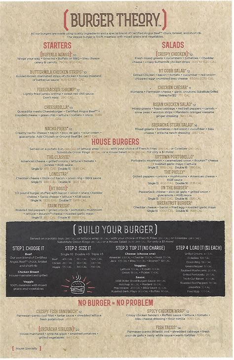 Burger Theory Yuma menu in Yuma, Arizona, USA