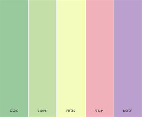 Natural Spring Pastels Pastel Color Palettes