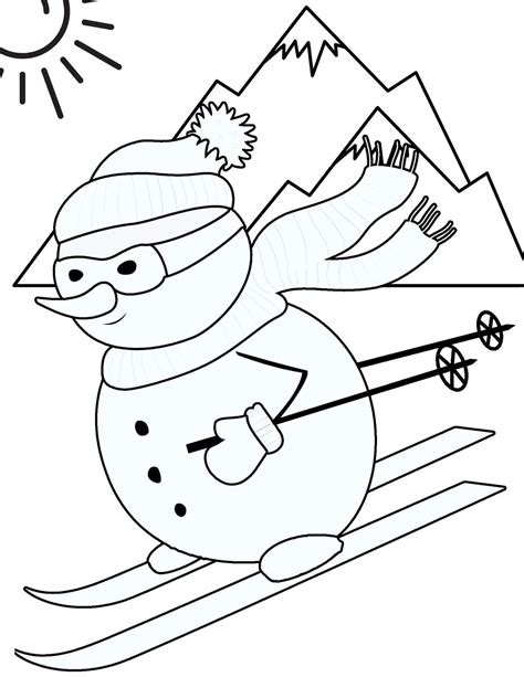 Boneco De Neve Com Snowboard Para Colorir Imprimir E Desenhar Colorir Me