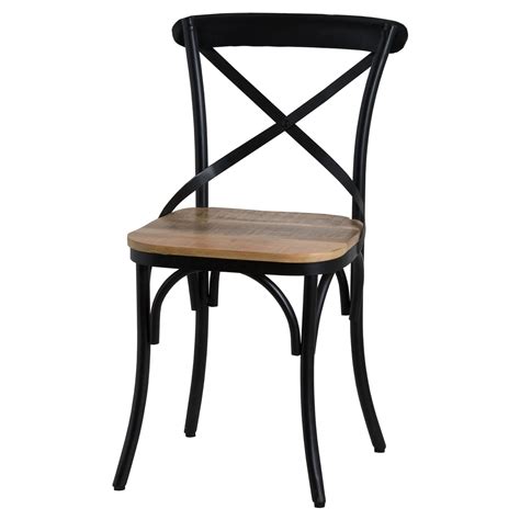 This trustworthy metal dining chair from poly and bark has to be one of the best ones on our list. Cross Back Black Metal Dining Chair With Hardwood Seat ...