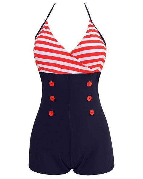Vintage One Piece Swimsuits Vintage Bathing Suits Halter One Piece