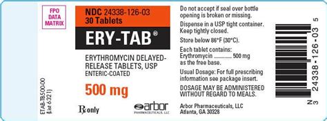 Ery Tab Fda Prescribing Information Side Effects And Uses