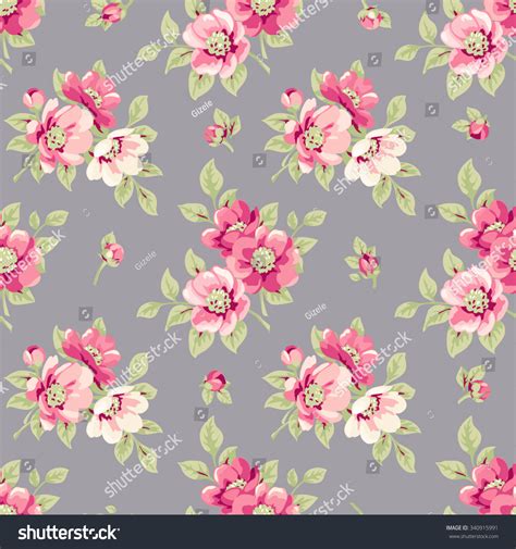 Seamless Floral Pattern Vintage Seamless Wallpaper Stock