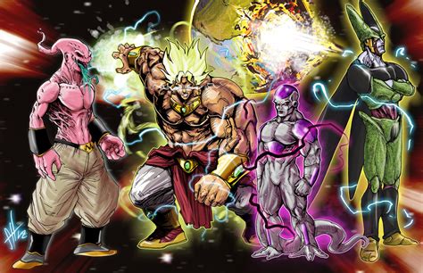This about your favorite dragon ball villains from all series mine are king piccolo,frieza,cooler,broly,shadow dragons,baby,cell,buu,and goku black/zamasu. DBZ Villains by scottssketches on DeviantArt
