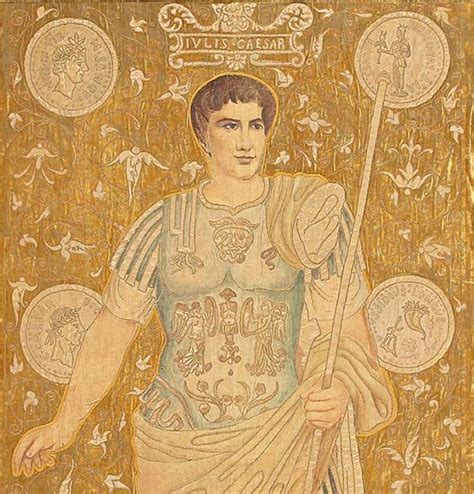 Rare Antique Italian Tapestry Depicting Roman Emperor Julius Caesar At