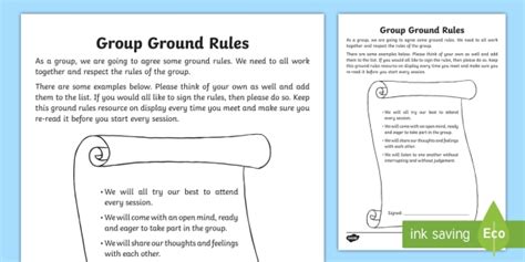 Group Ground Rules Worksheet Worksheet