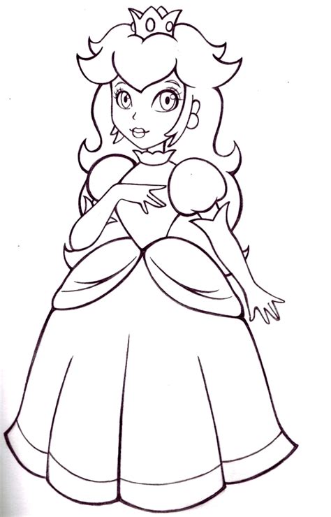 Free Printable Princess Peach Coloring Page