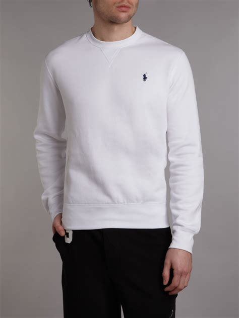 Polo Ralph Lauren Crew Neck Sweater In White For Men Lyst