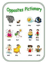You will find our selection of free writing paper for kids here, our word family printables here, sight word printables and all of our preschool and kindergarten printables. Opposites Pictionary (Poster 1) - ESL worksheet by Mia1