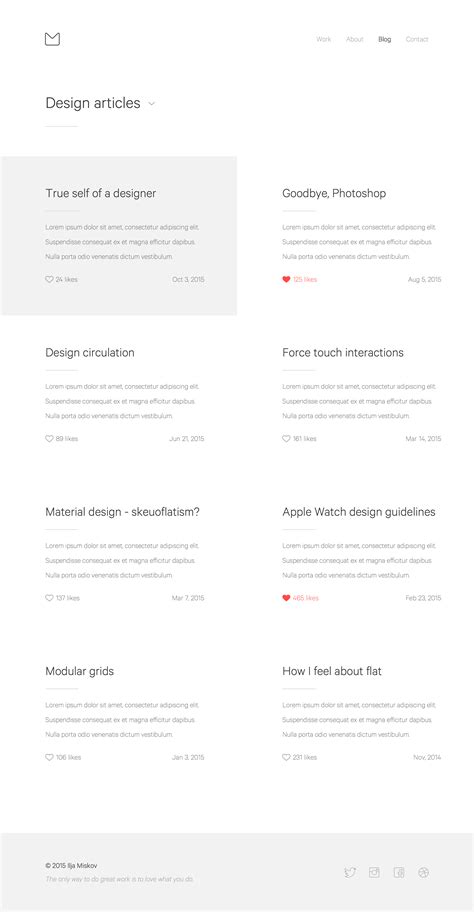Blog Minimalist Web Design Minimalist Layout Website Design Layout