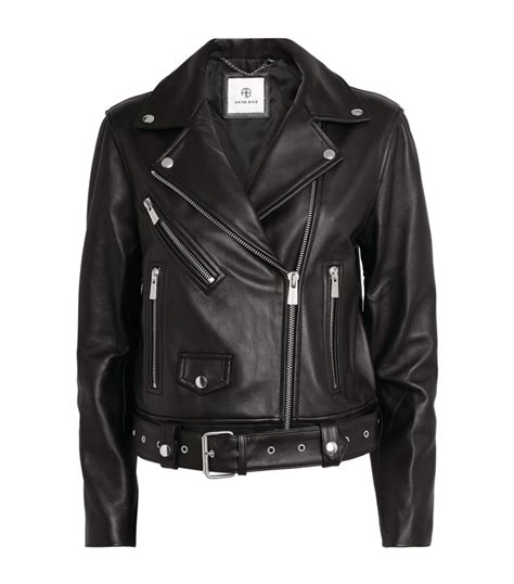 Womens Anine Bing Black Leather Benjamin Biker Jacket Harrods