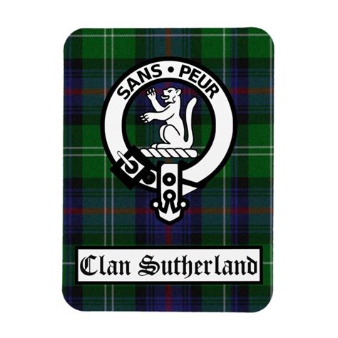 Clan Sutherland Crest Badge And Tartan Magnet