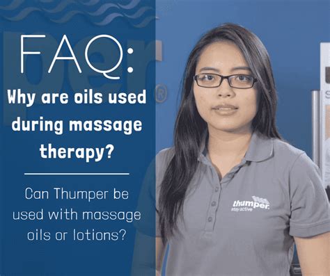 Faq Why Are Oils Used During Massage Therapy Can Thumper Be Used Thumper Massager Inc Us