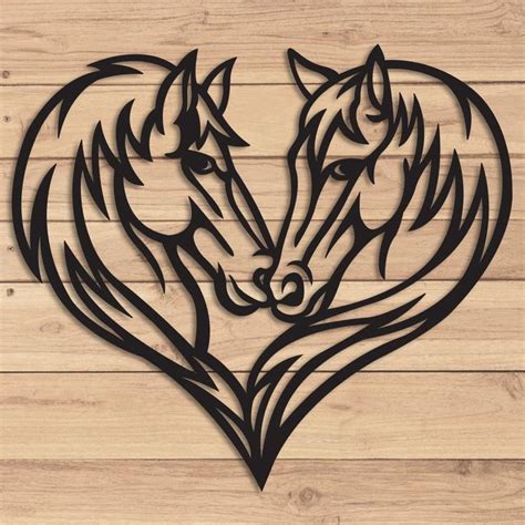 Horses Heart Horse Heart Horse Stencil Wood Burning Art