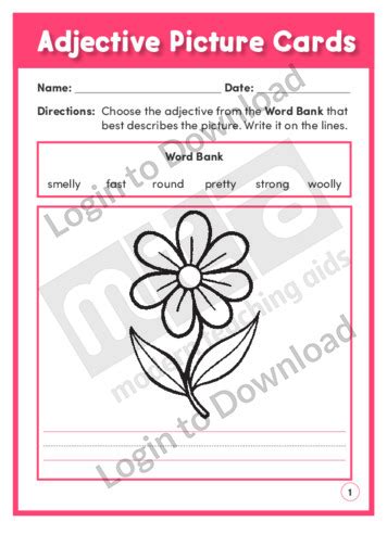 Lesson Zone AU - Adjective Picture Cards